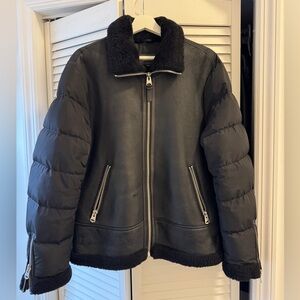 Mackage Ervin Leather Shearling Puffer Jacket